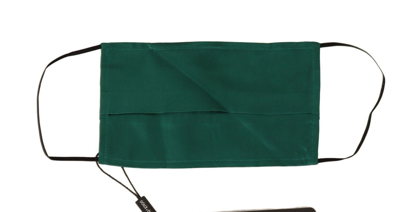 Green Silk Pleated Elastic Ear Strap Face Mask