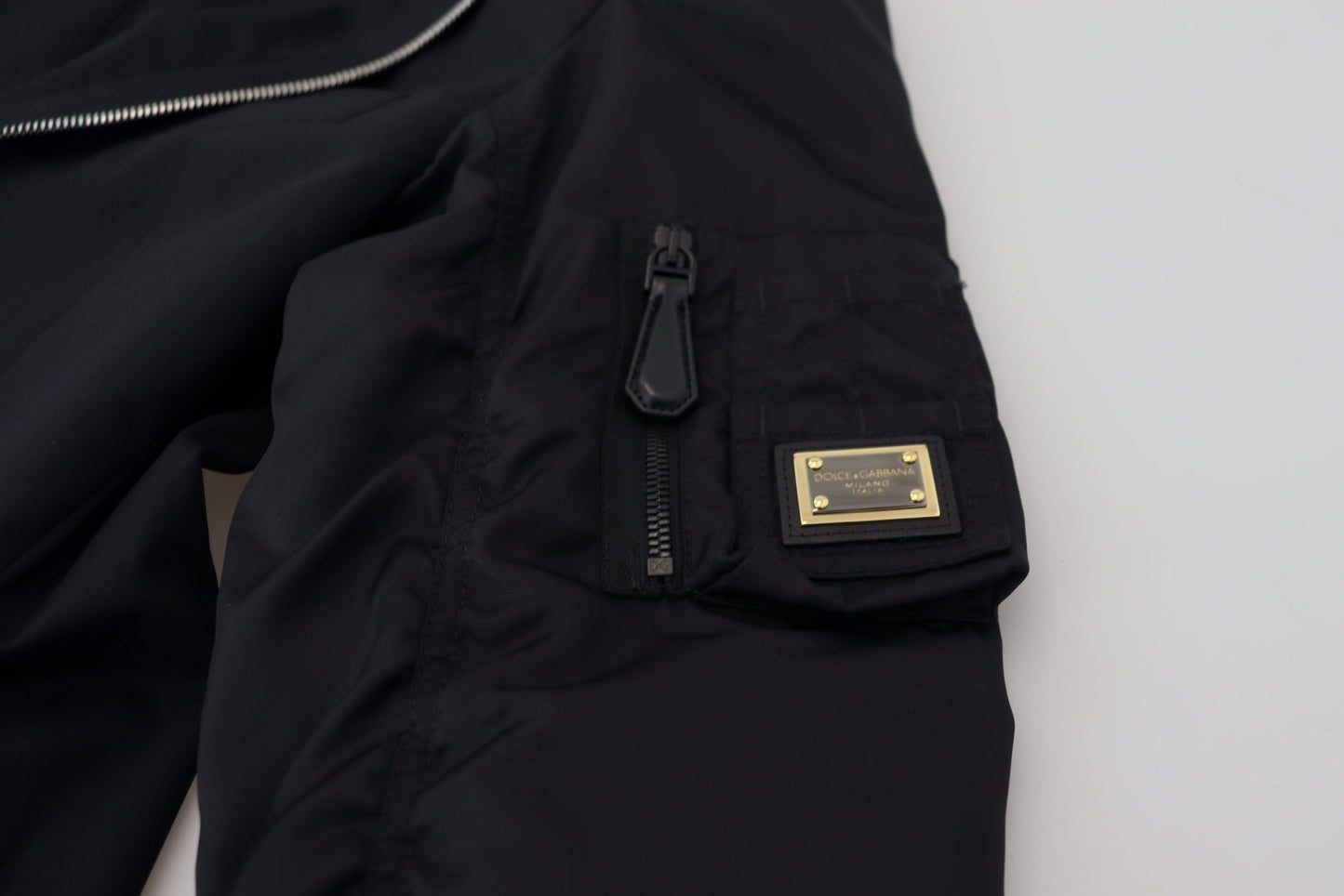 Black Wool Full Zip Long Sleeves Jacket