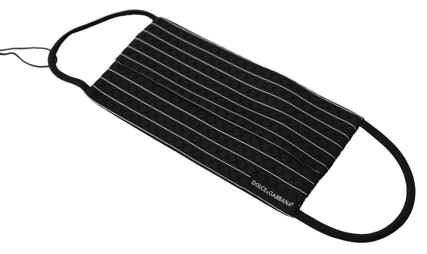 Black White Stripes Elastic Ear Strap One Size Face Mask