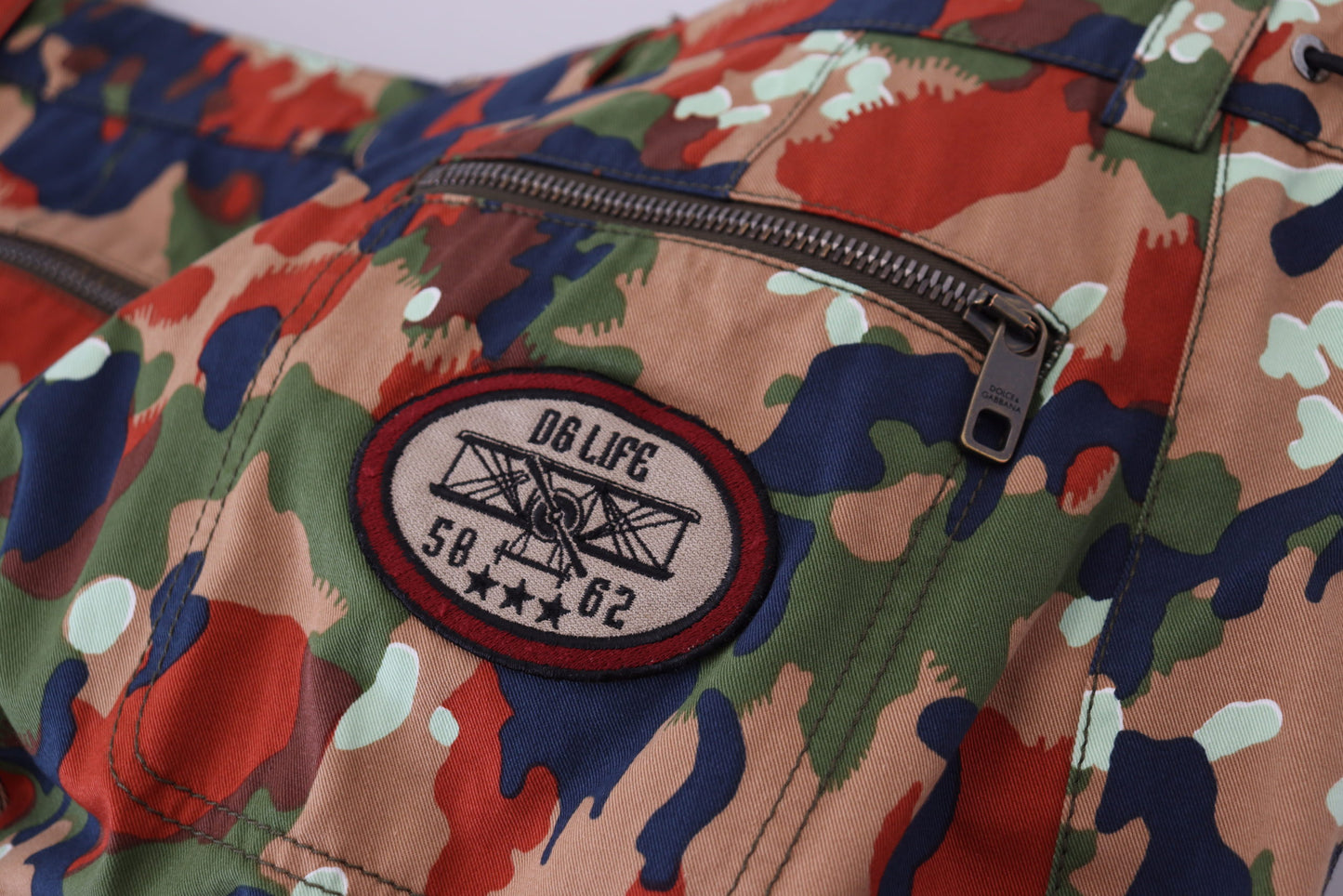 Multicolor Cotton Camouflaged Cargo Shorts