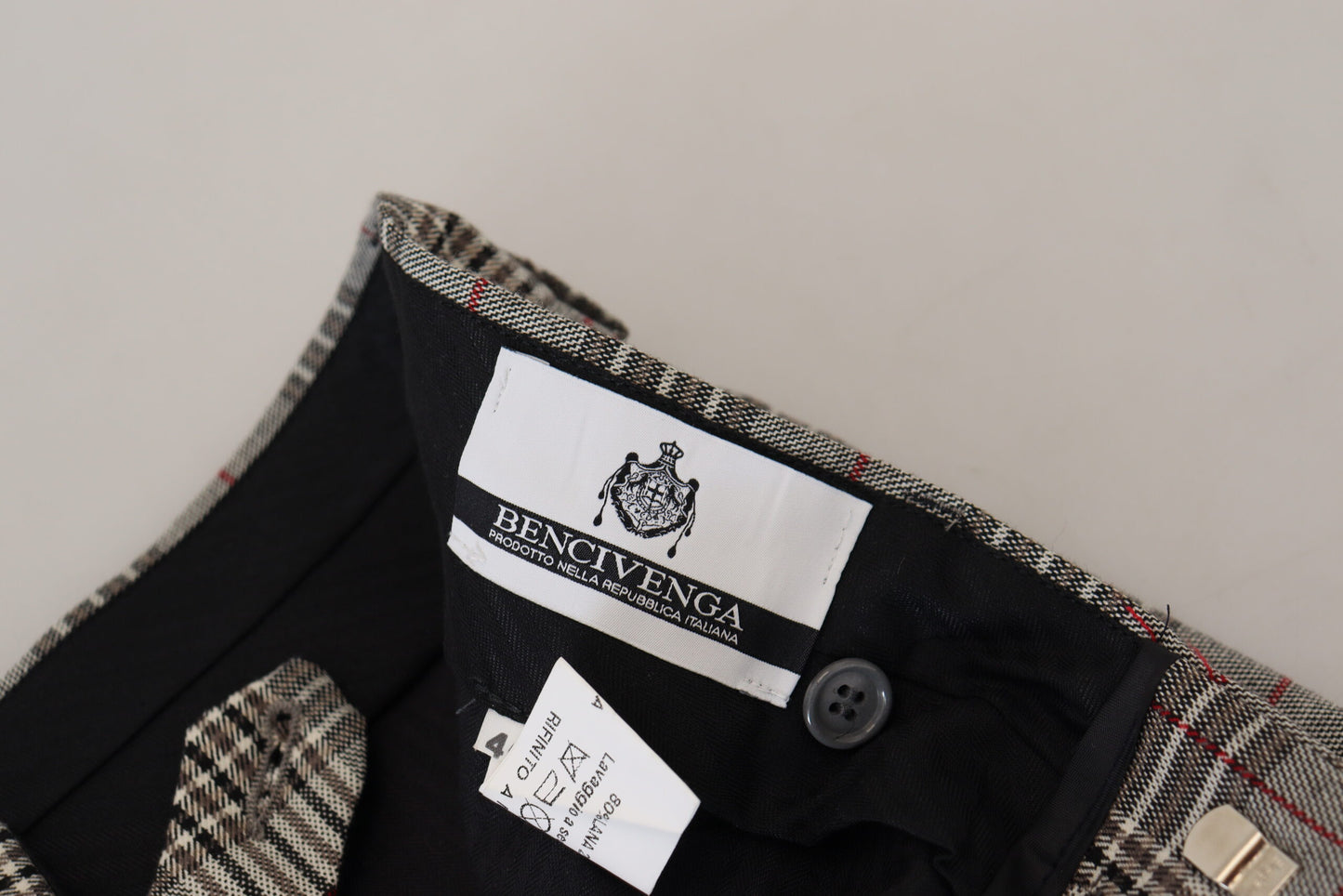 Gray Checkered Skinny Men Pants