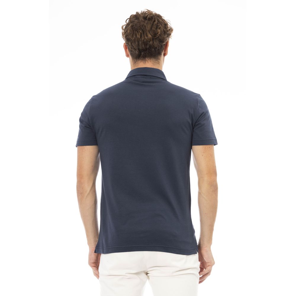 Blue Cotton Polo Shirt