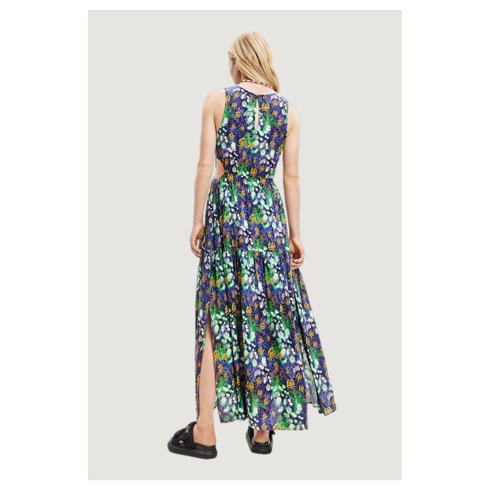 Blue Viscose Long Dress