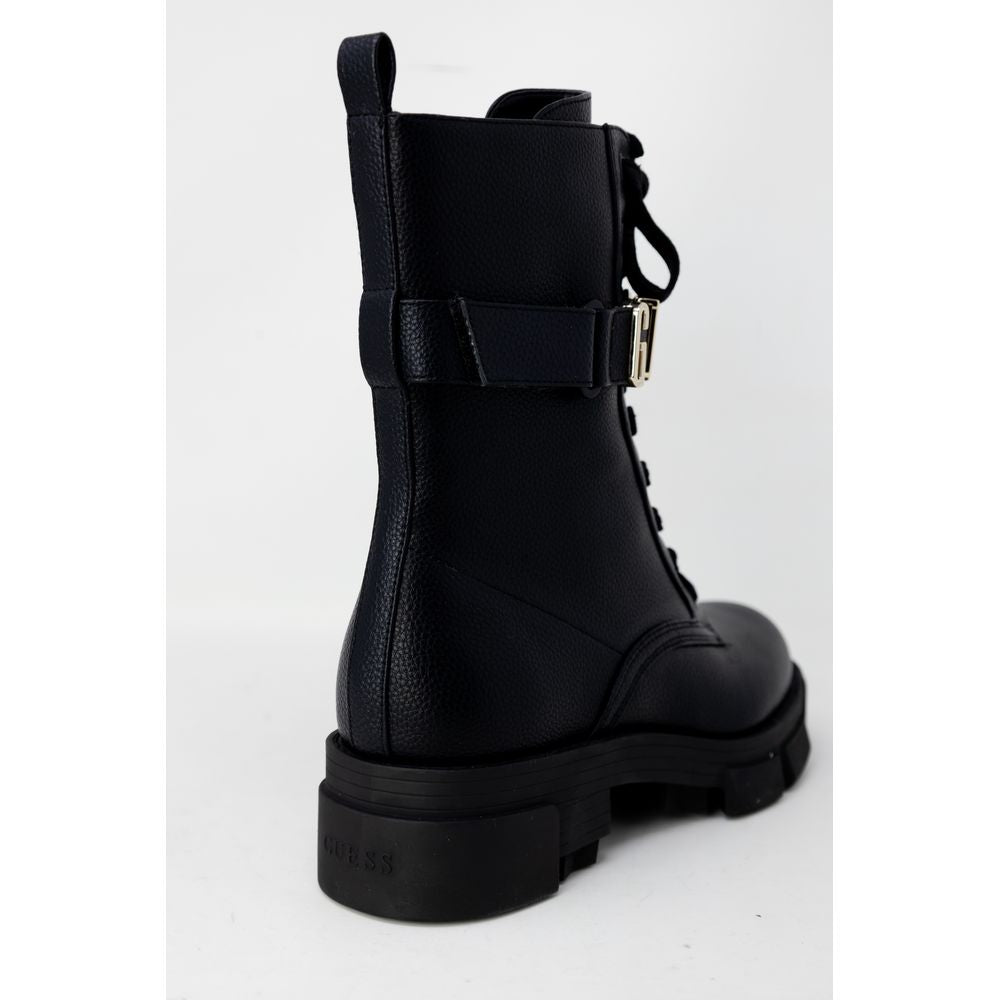 Black Artificial Leather Boot