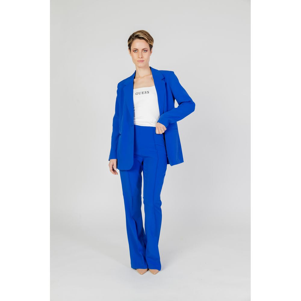 Blue Recycled Polyester Flared Pants
