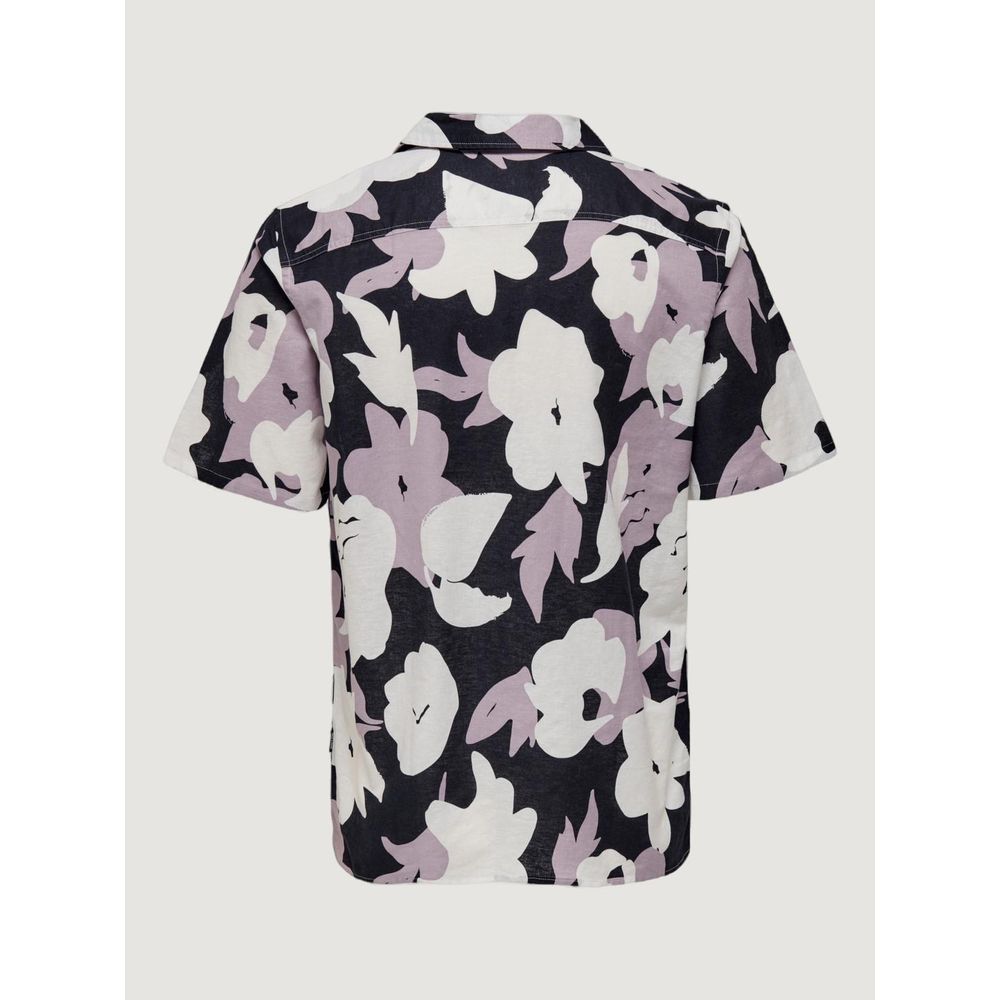 Purple Linen Shortsleeve Shirt