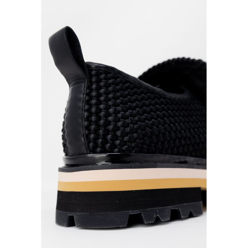 Black Leather Platform Pumps