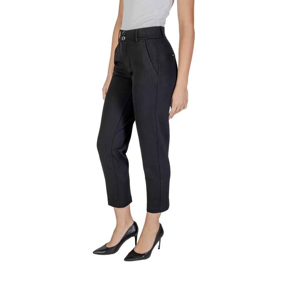 Black Viscose Chino Pants