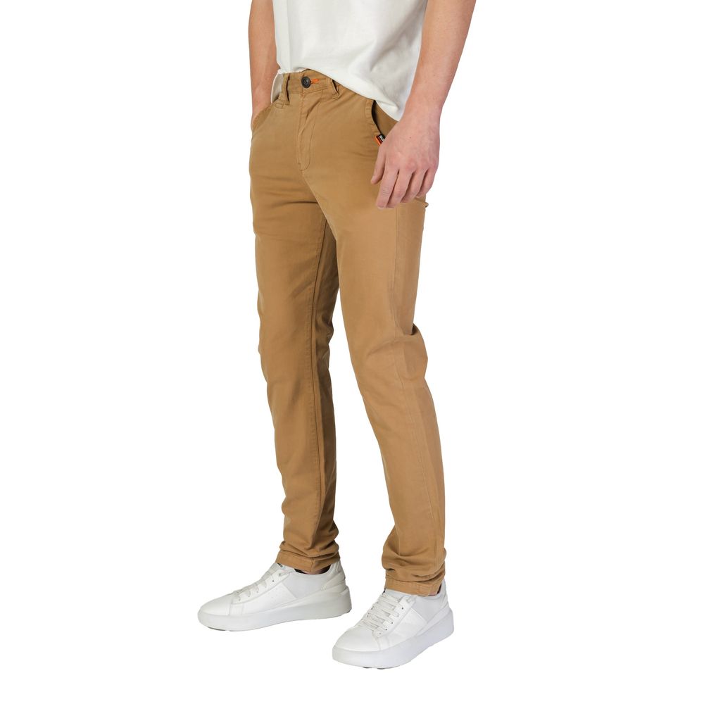 Beige Cotton Skinny Pants