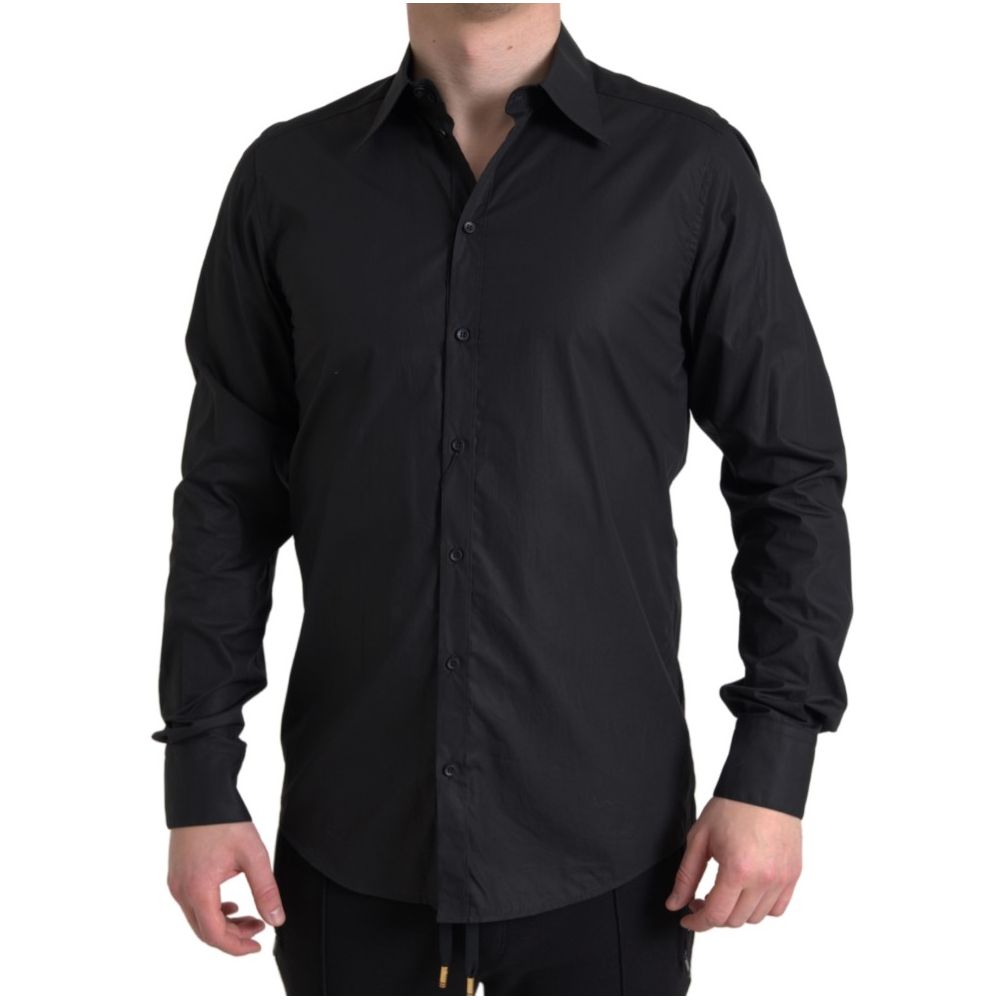 Black Cotton Dress Shirt