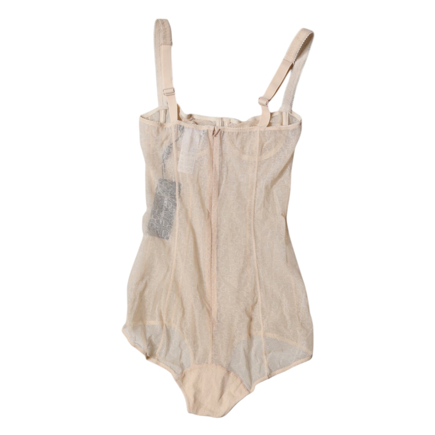 Beige Tulle Balconette Bra Bodysuit Underwear