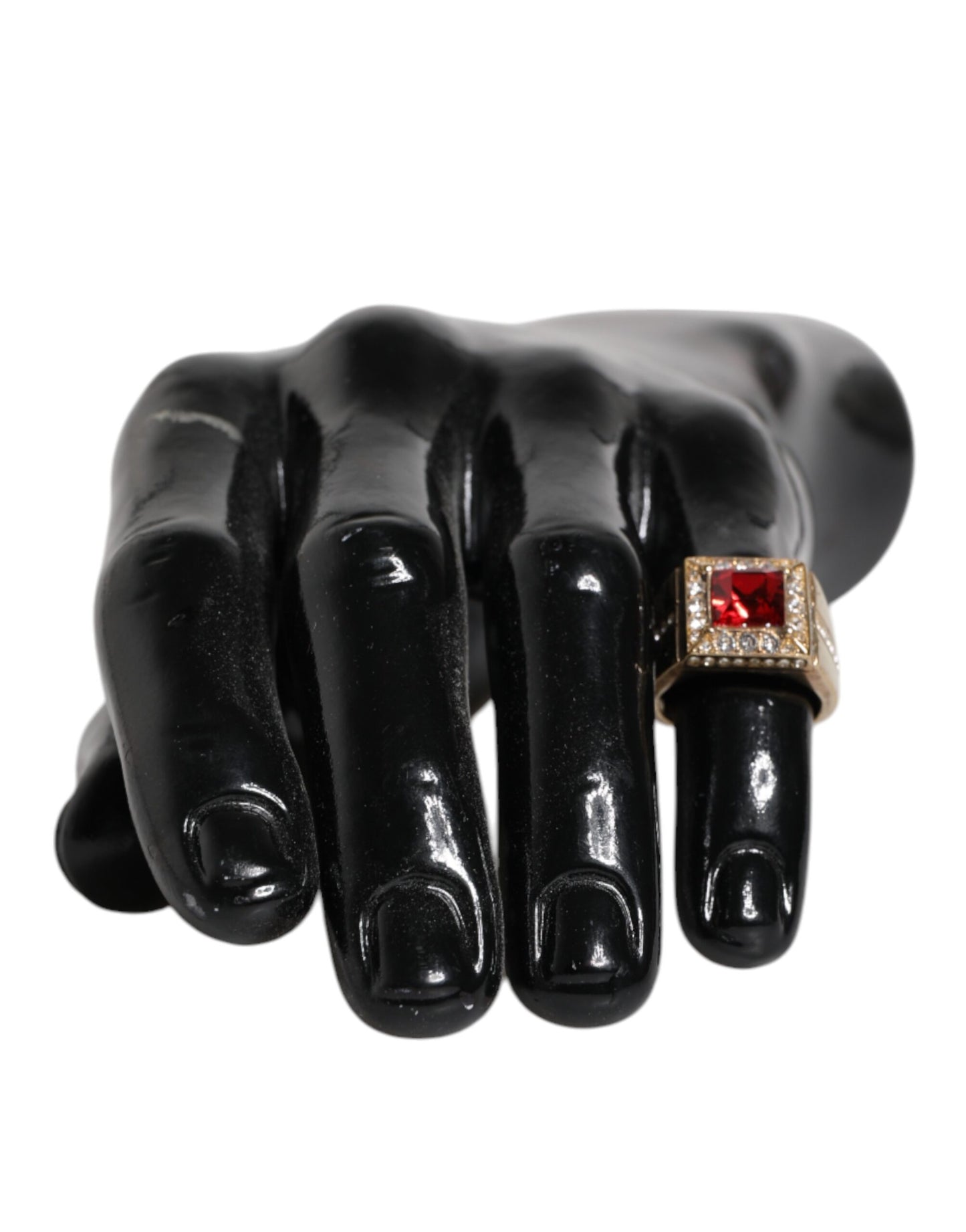 Gold Tone Sterling Silver 925 Crystals Ring