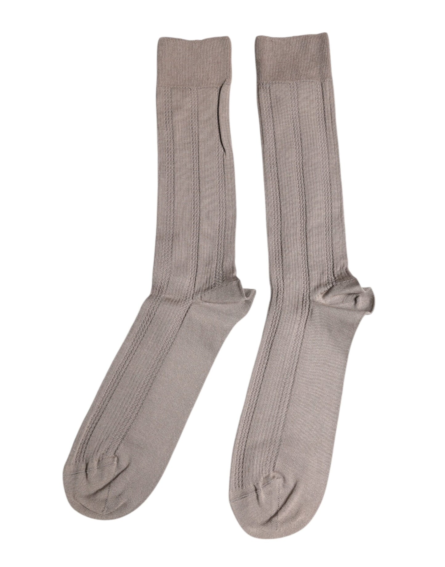 Brown Cotton Stretch Logo Over Calf Socks