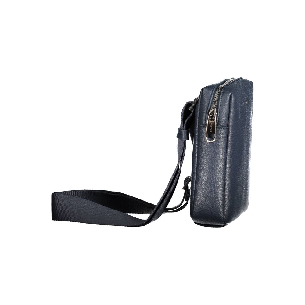 Blue Polyester Shoulder Bag