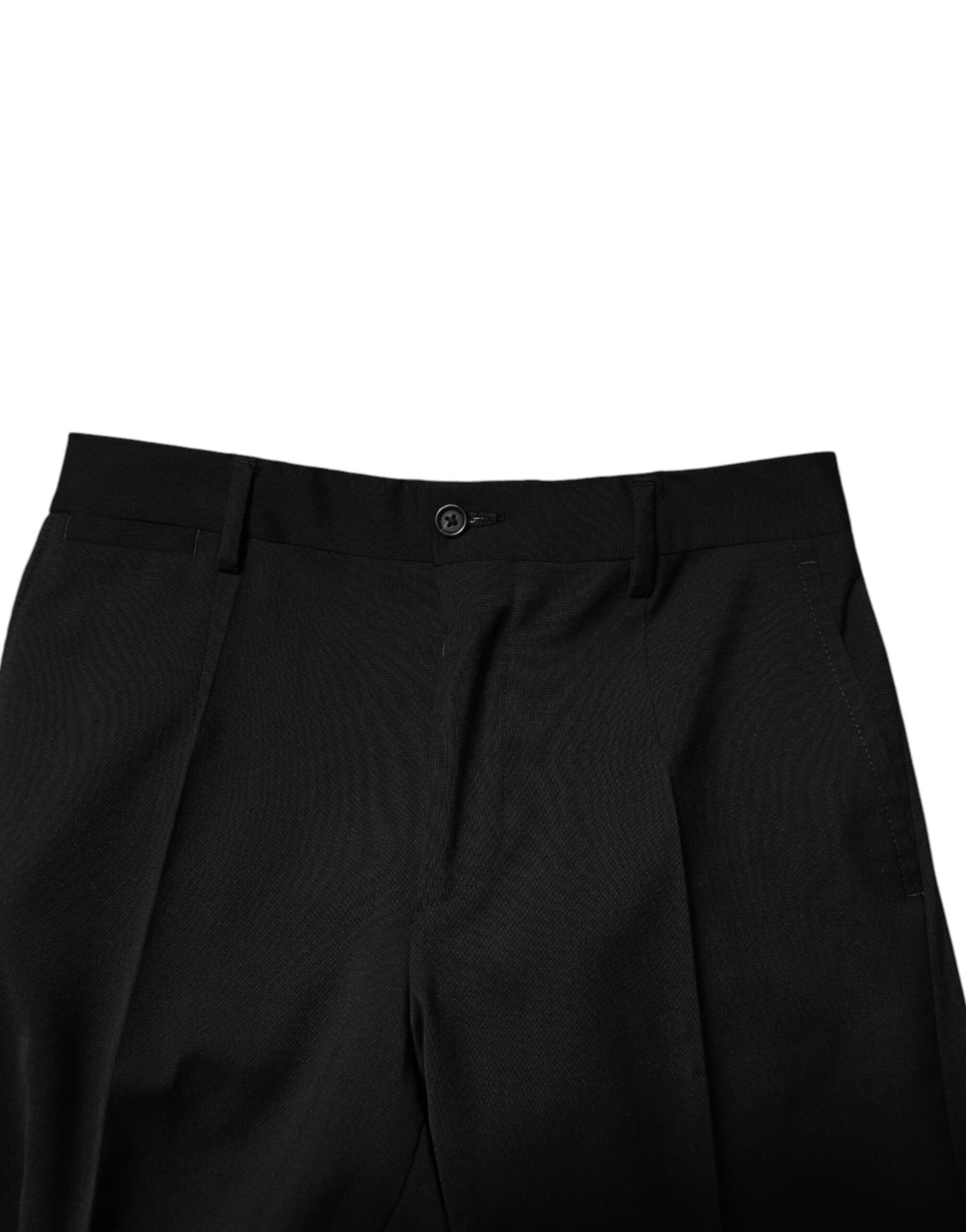 Black Wool Formal Men Cropped Pants