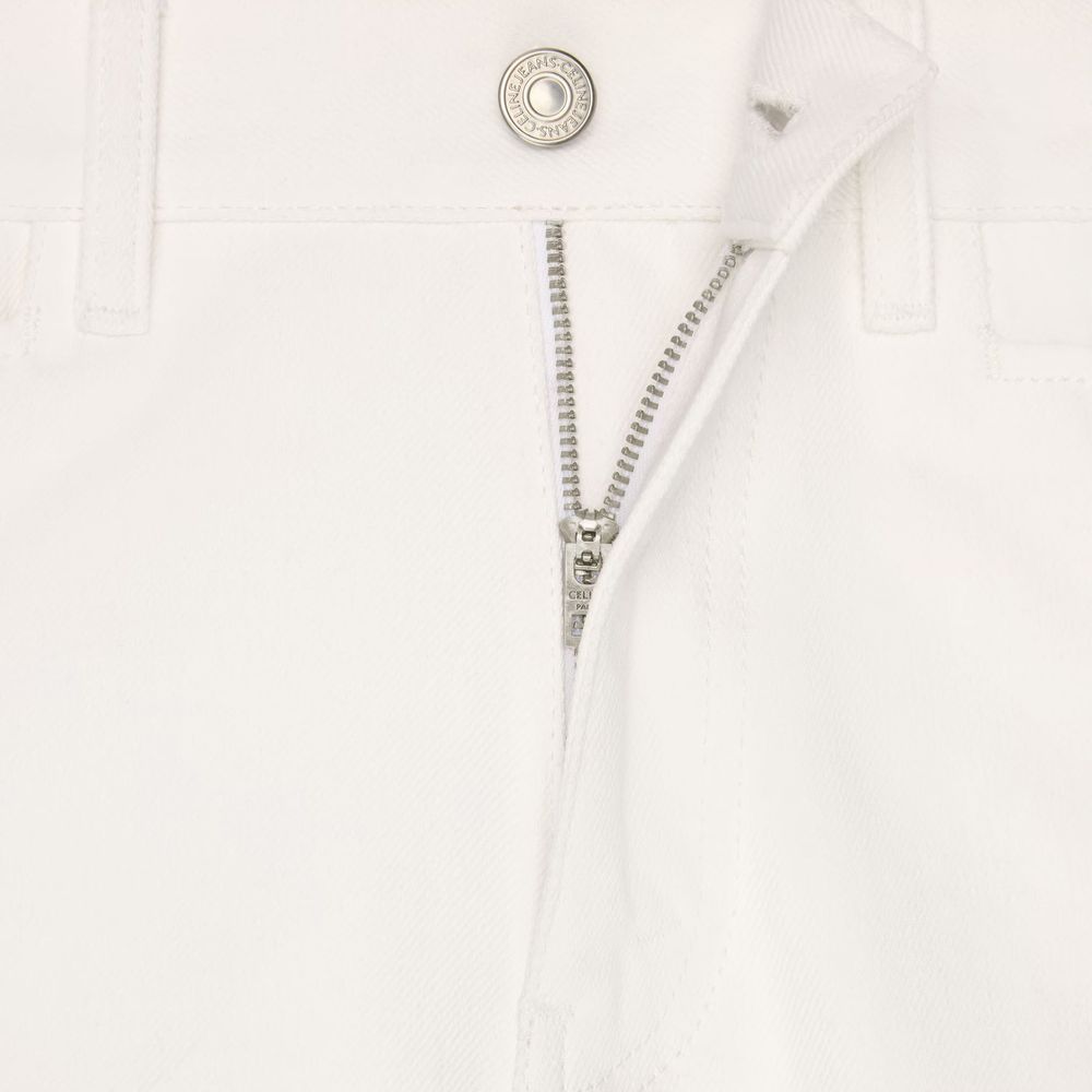 White Cotton Straight-Leg Jeans