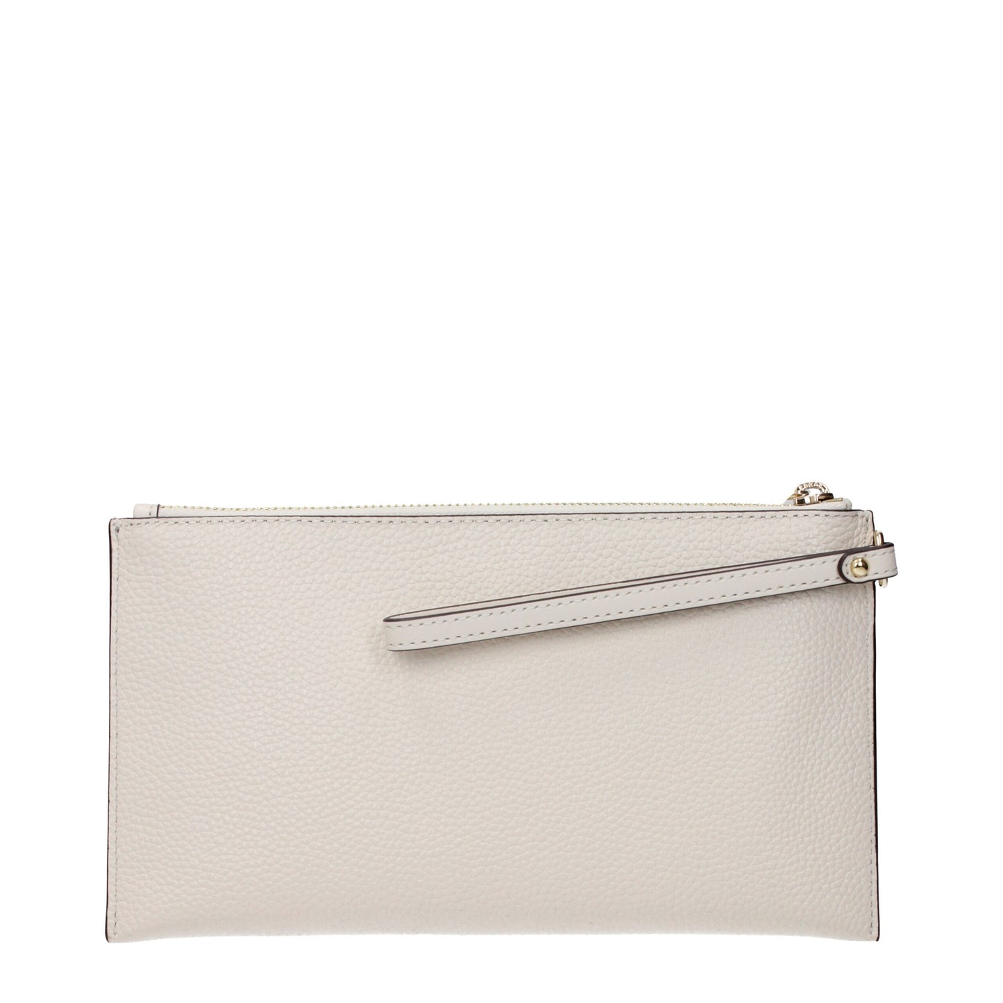 Beige Leather Clutch Bag