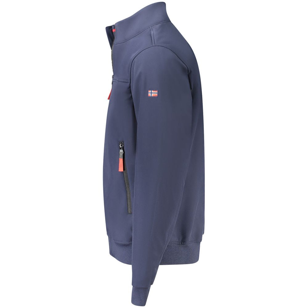 Blue Polyester Jackets & Coat