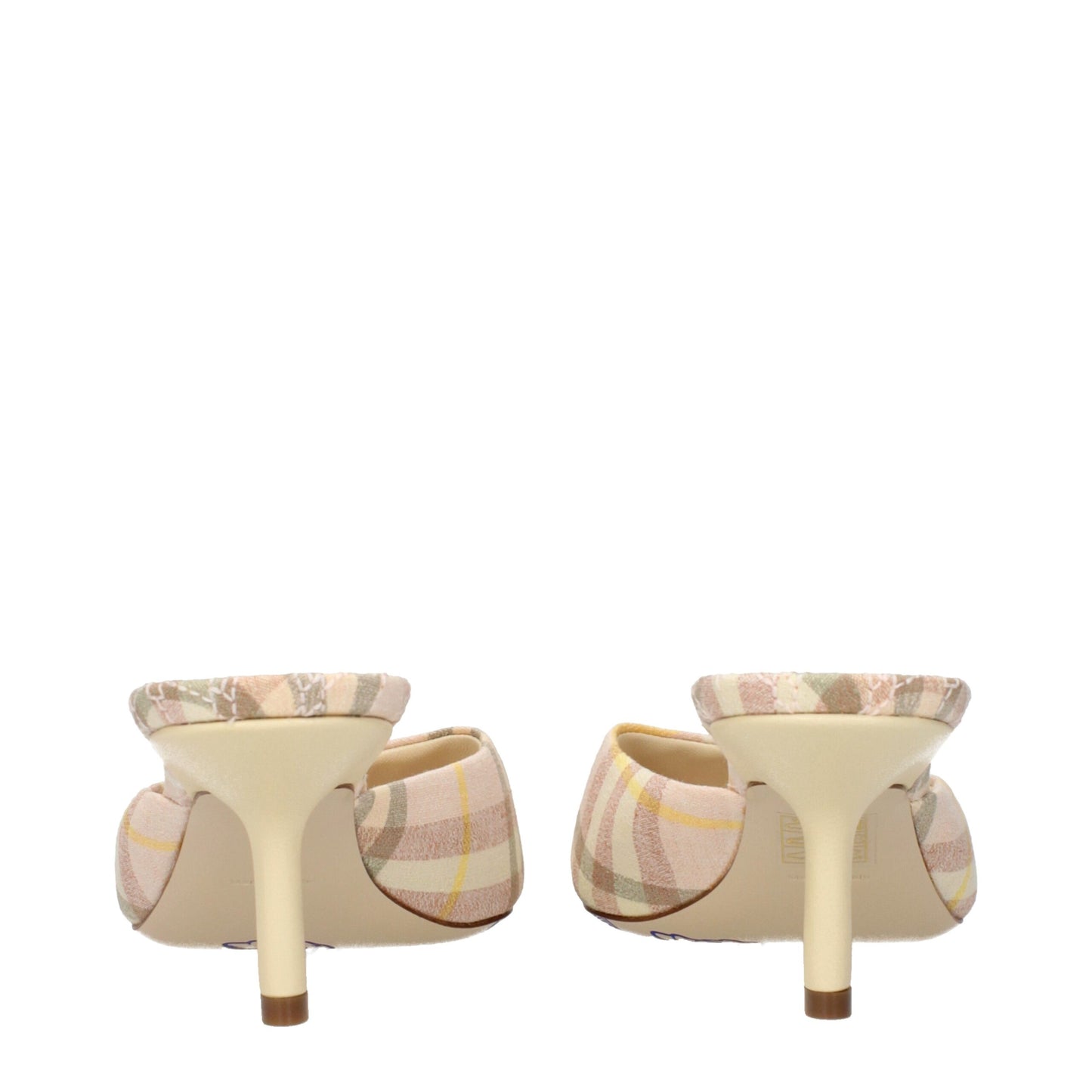 Pink Fabric Stiletto Heel Sandals