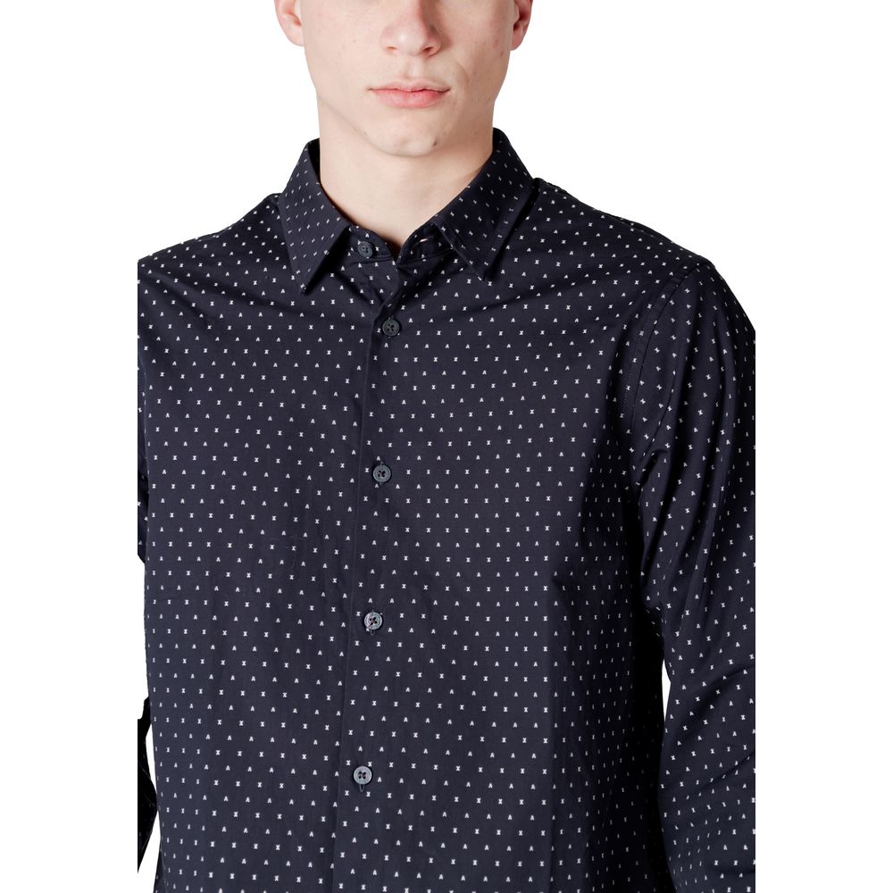 Blue Cotton Pattern Shirt