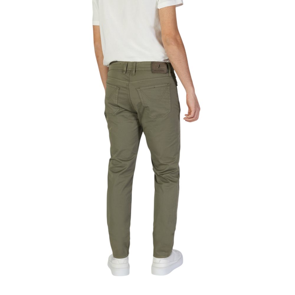 Green Cotton Skinny Pants