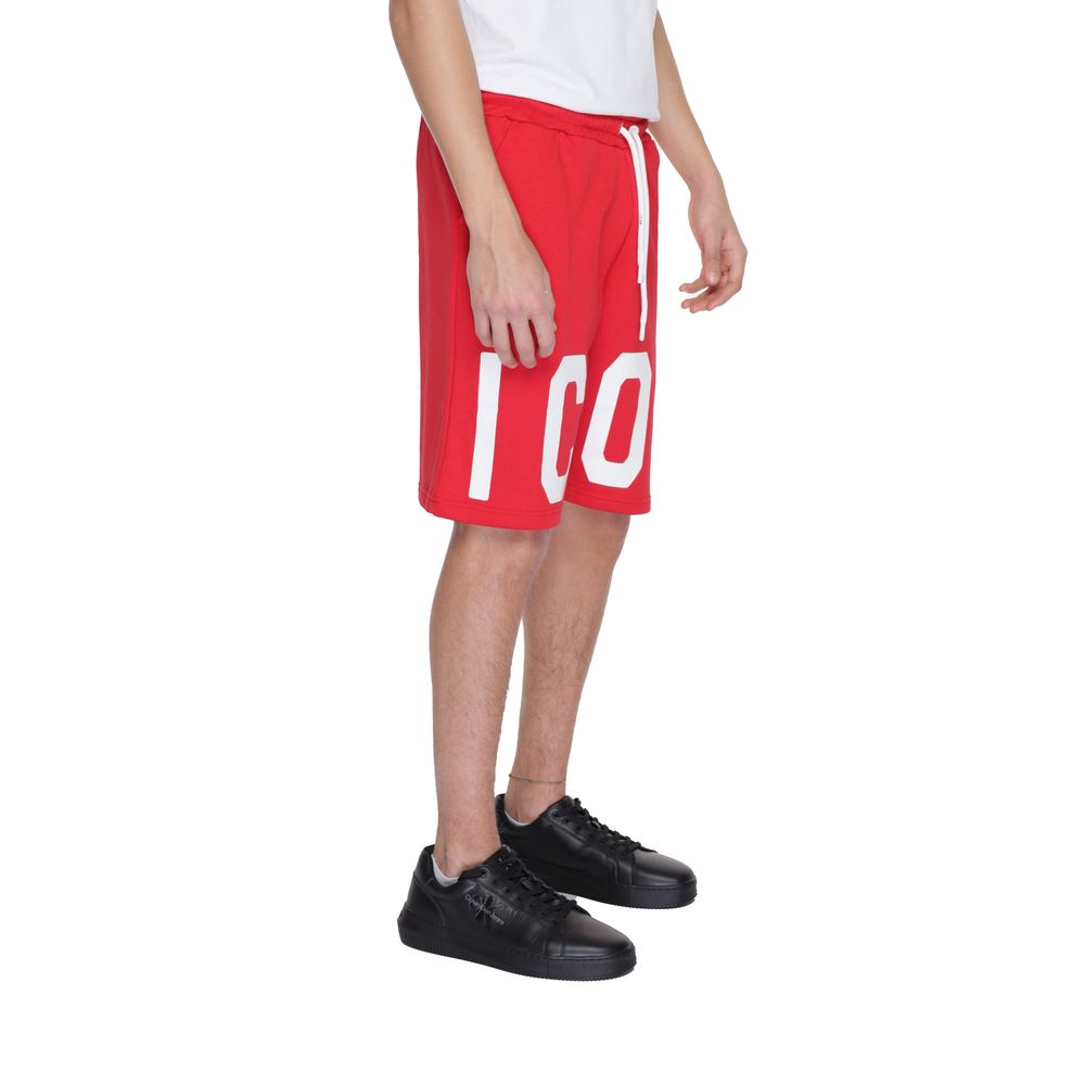 Red Cotton Bermuda Shorts