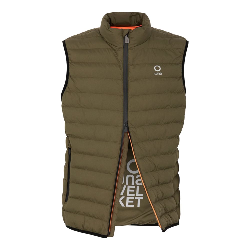 Green Polyester Sleveless Jacket