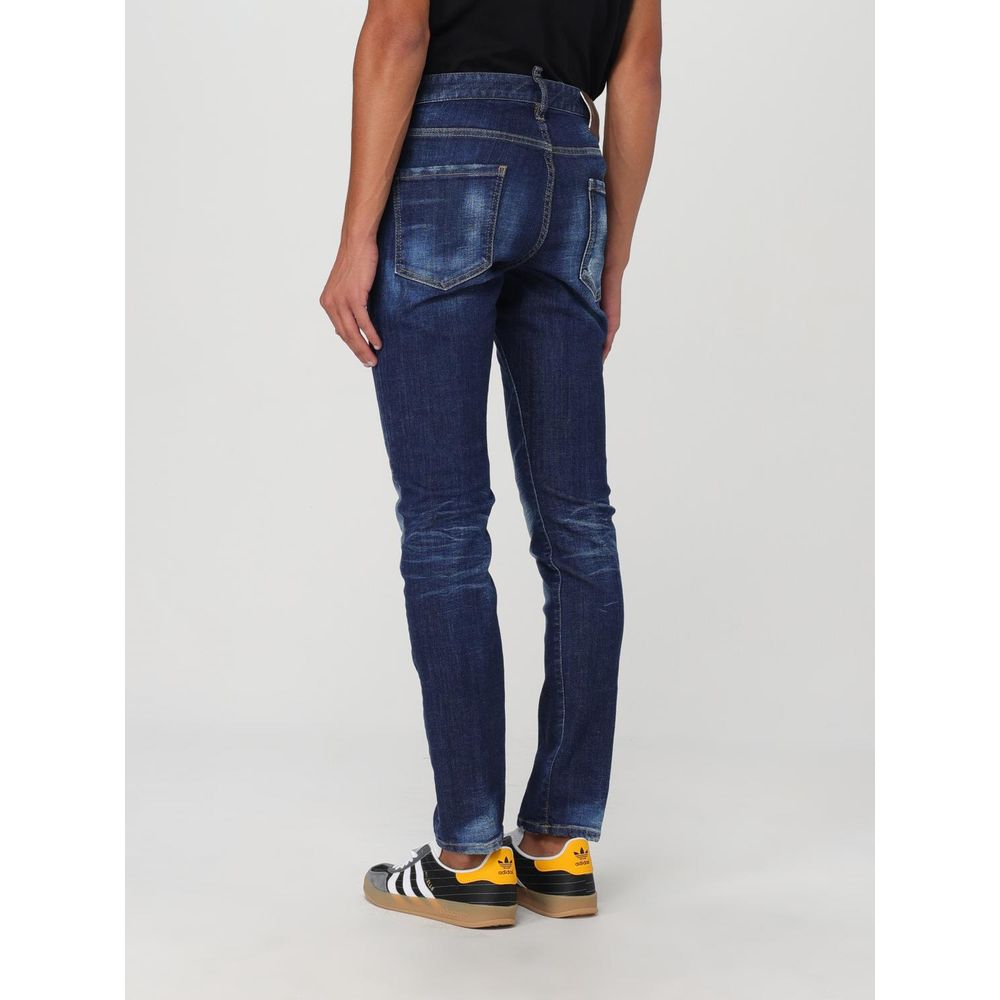Blue Cotton Skinny Jeans