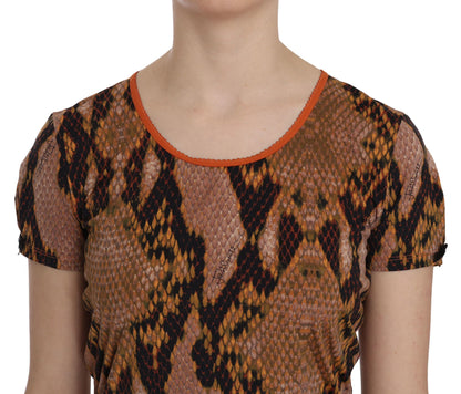 Snake Skin Print Short Sleeve Top T-shirt