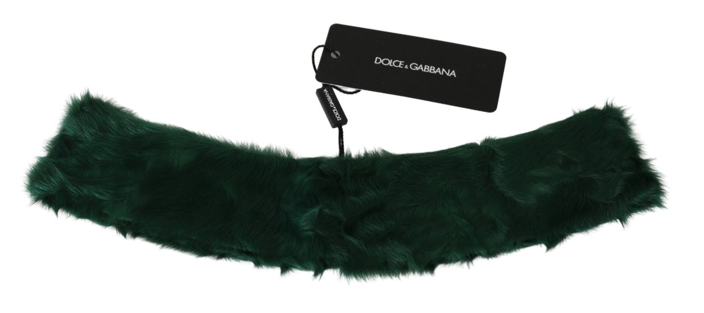 Green Fur Neck Collar Wrap Lambskin Scarf
