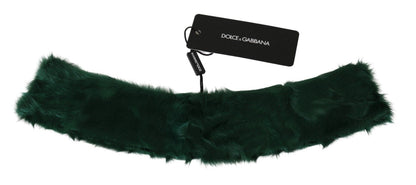 Green Fur Neck Collar Wrap Lambskin Scarf