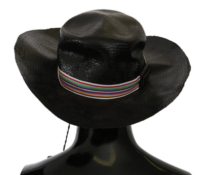 Black Wide Brim Cowboy Solid Hat