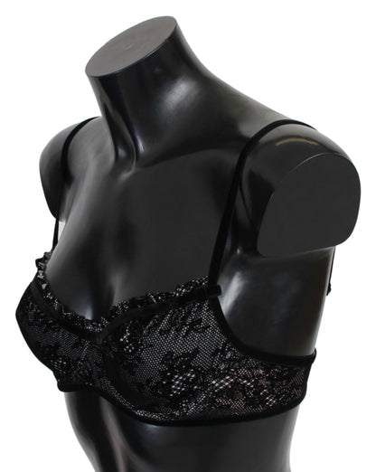 Black Mesh Balconcino Bra Nylon  Underwear