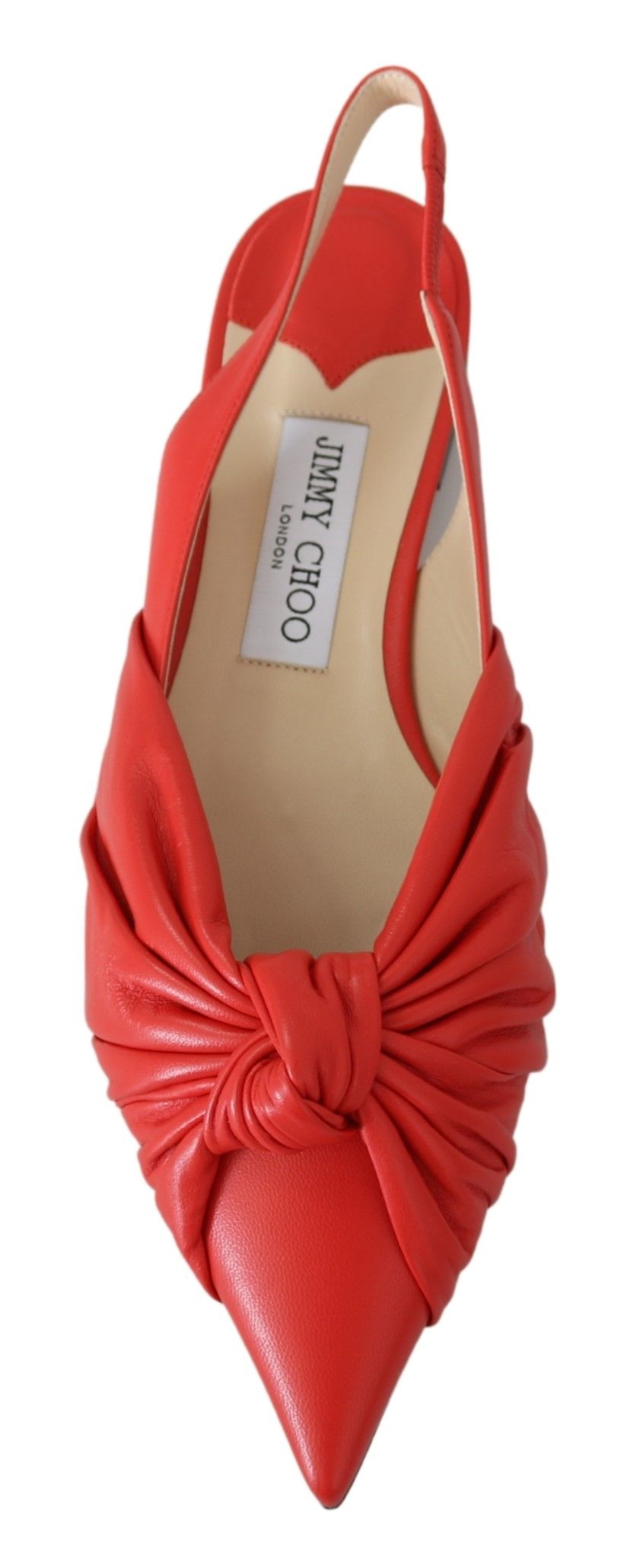 Chic Red Pointed Toe Leather Flats