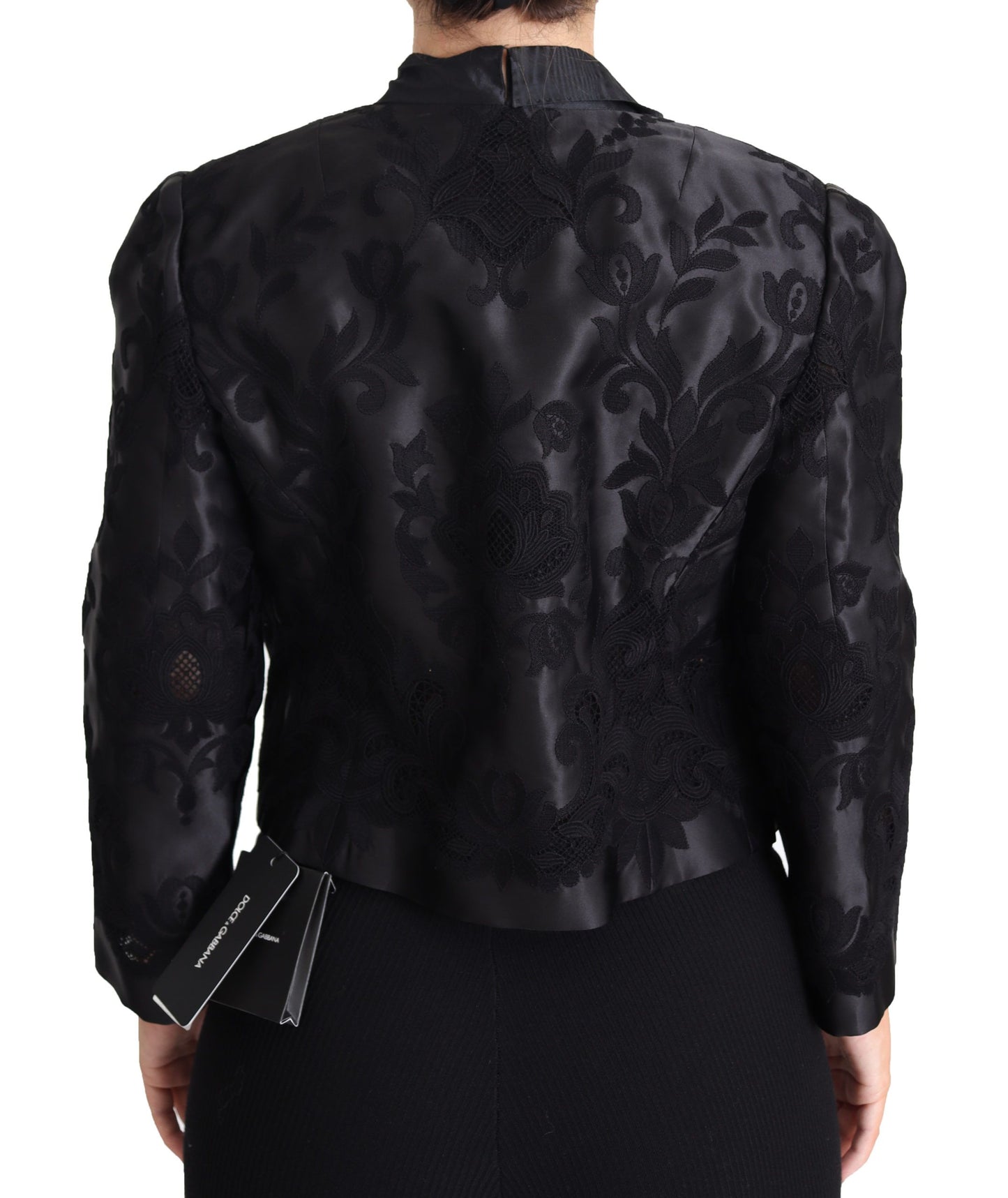 Black Lace Sheer Corset Organza Silk Jacket