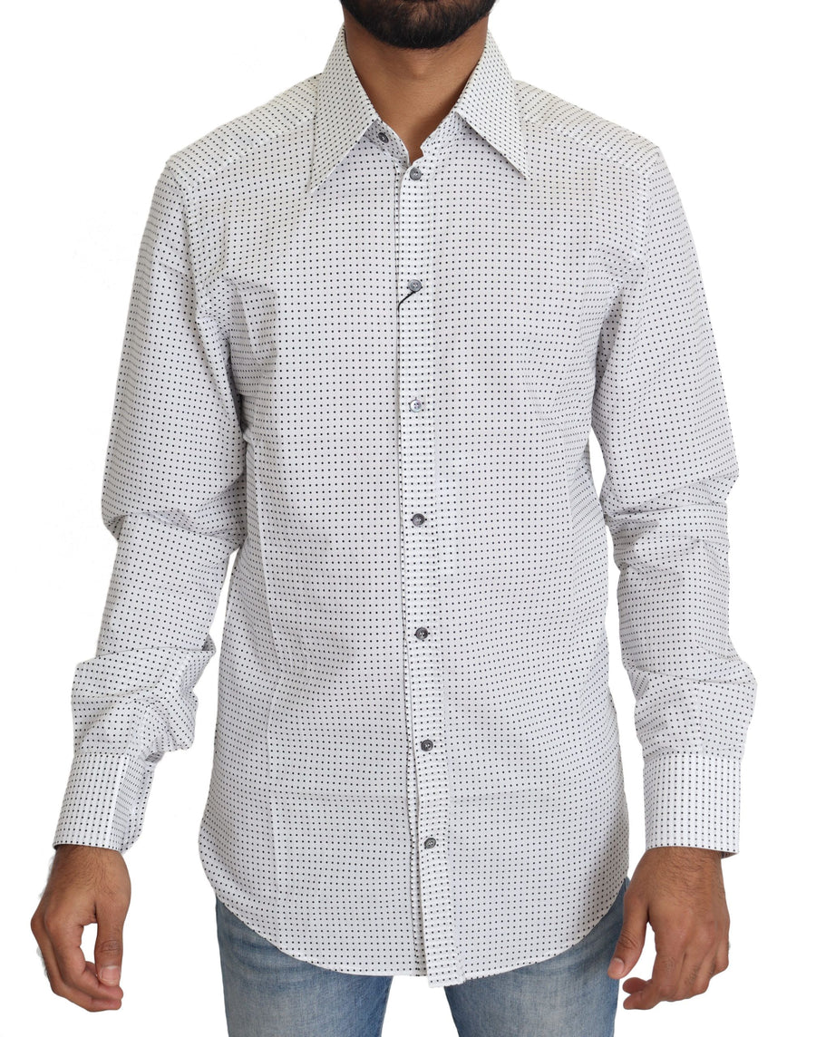 Black White Polka Dots Dress Shirt