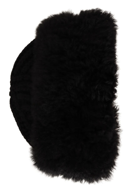 Black Cashmere Fur Women Beanie Women Hat