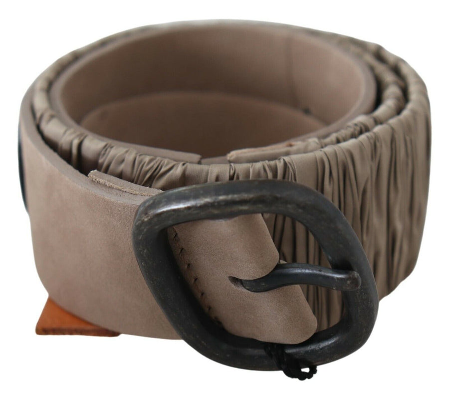 Brown Solid Leather Waist Metal Buckle Belt