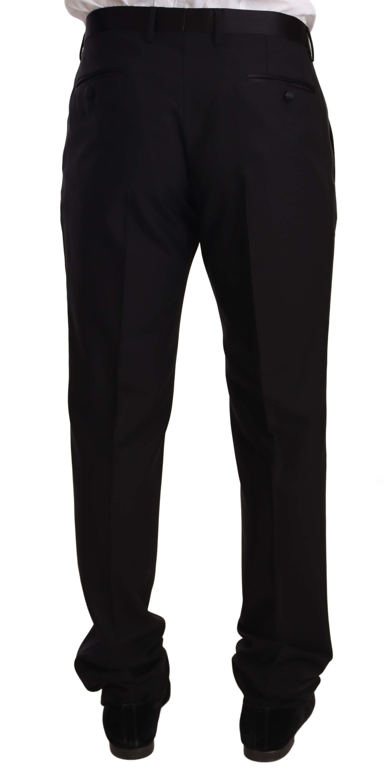 Black Wool Formal Tuxedo Trouser Pants