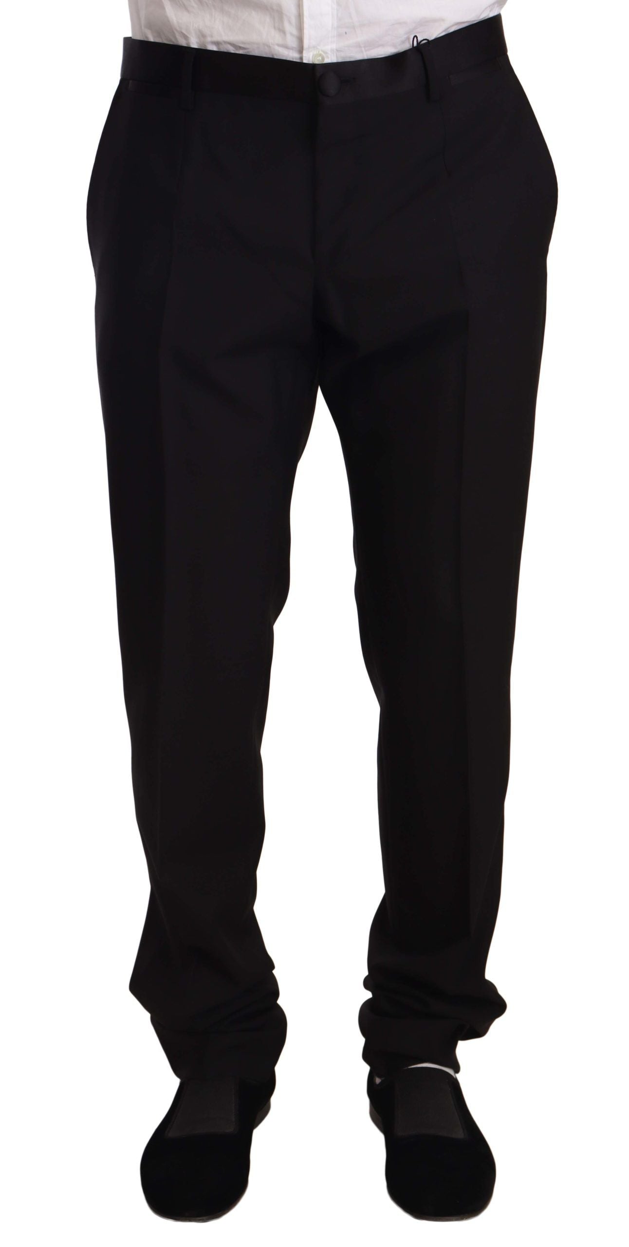 Black Wool Formal Tuxedo Trouser Pants