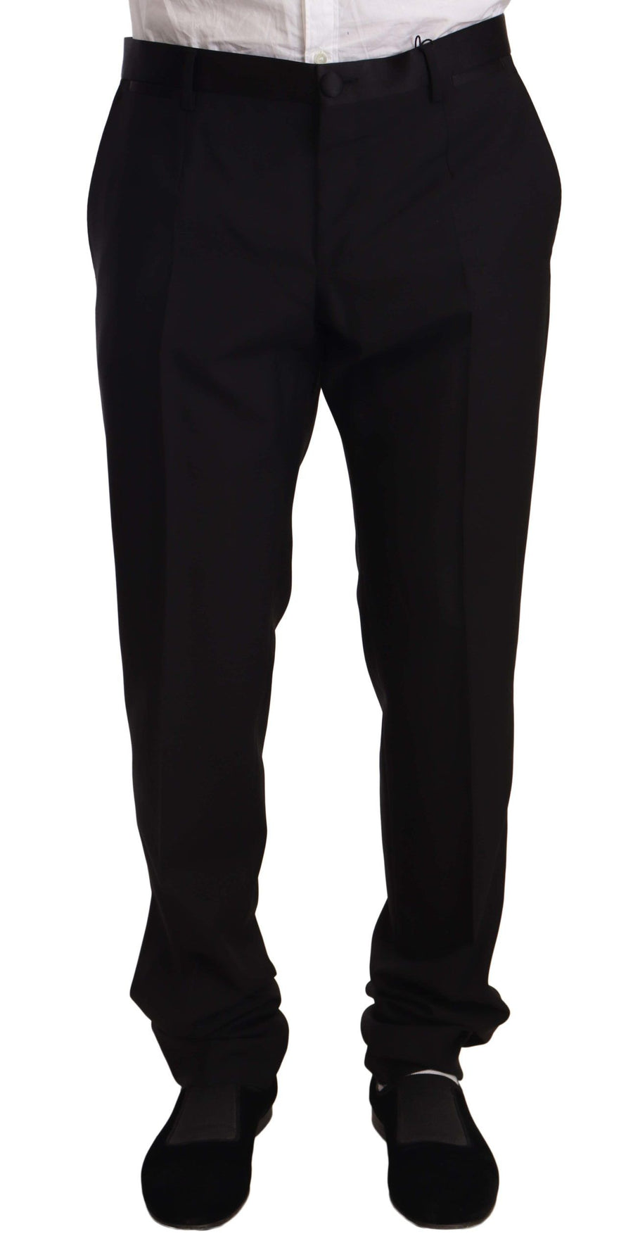 Black Wool Formal Tuxedo Trouser Pants