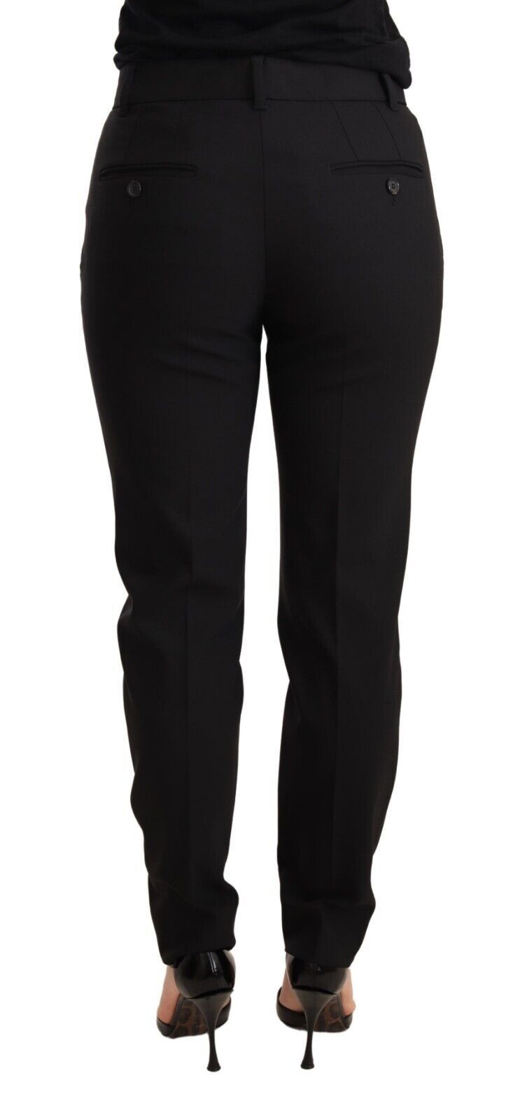Black Tapered Women Trouser Virgin Wool Pants