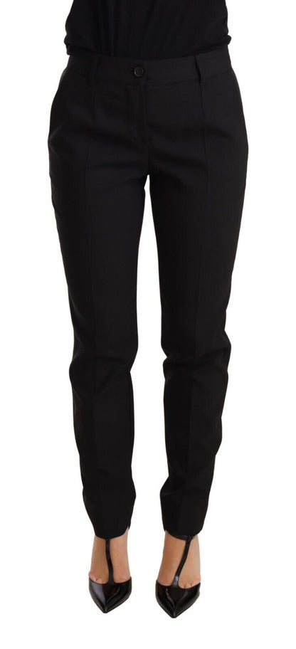 Black Tapered Women Trouser Virgin Wool Pants