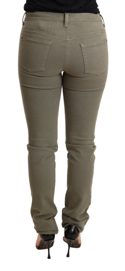 Green Low Waist Skinny Slim Trouser Cotton Jeans