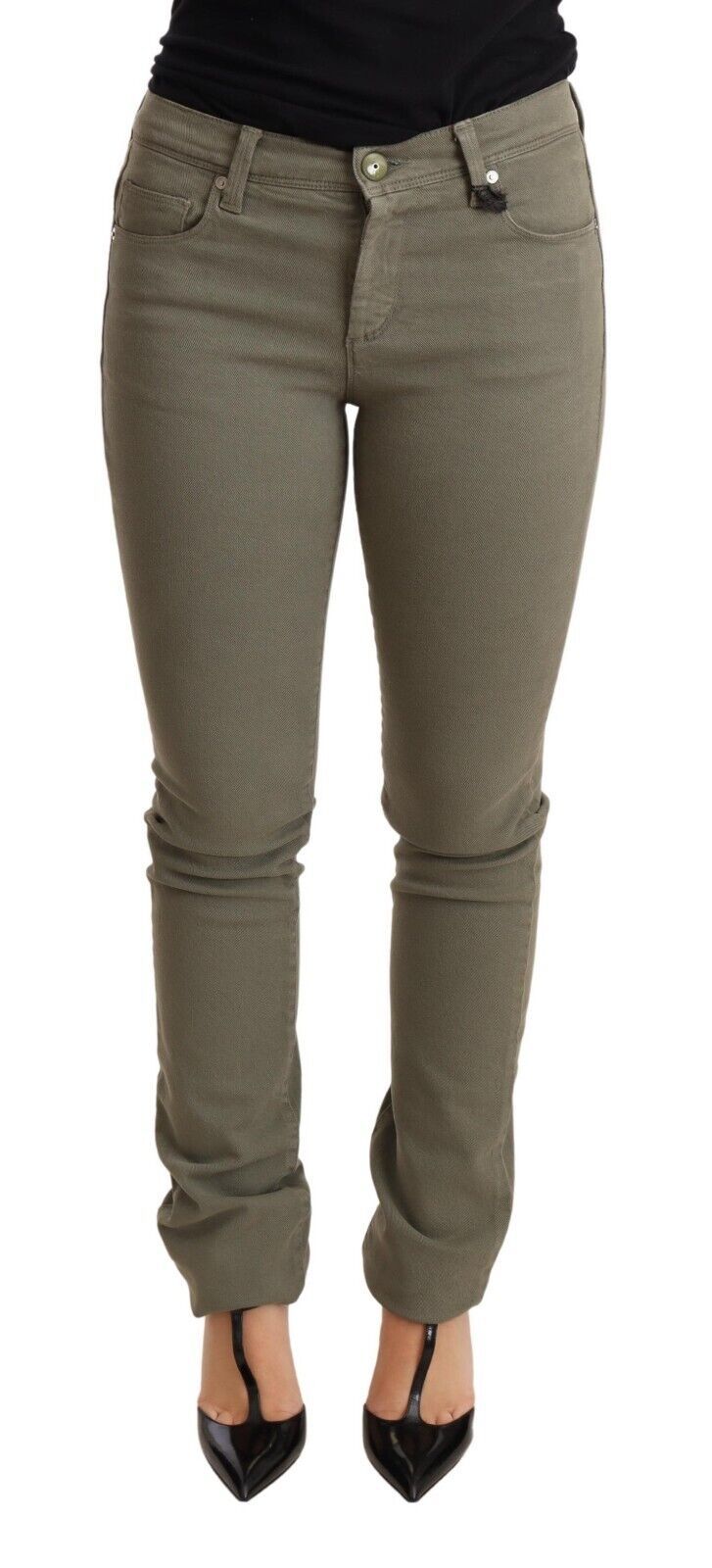 Green Low Waist Skinny Slim Trouser Cotton Jeans