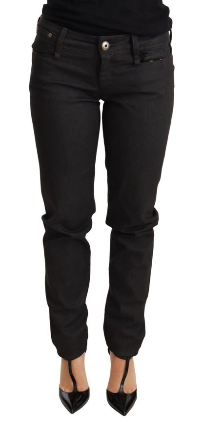 Black Low Waist Skinny Slim Trouser Cotton Jeans