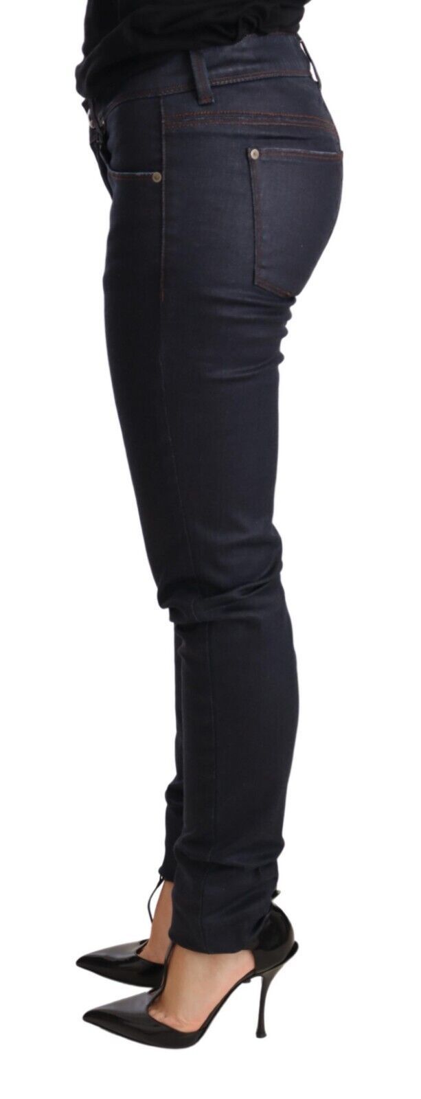 Blue Low Waist Skinny Slim Trouser Cotton  Jeans