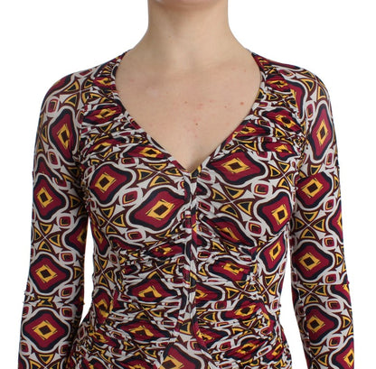 Multicolor Longsleeved Viscose Shift Dress