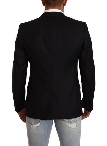 Black Wool Single Breasted Suit GOLD Jacket