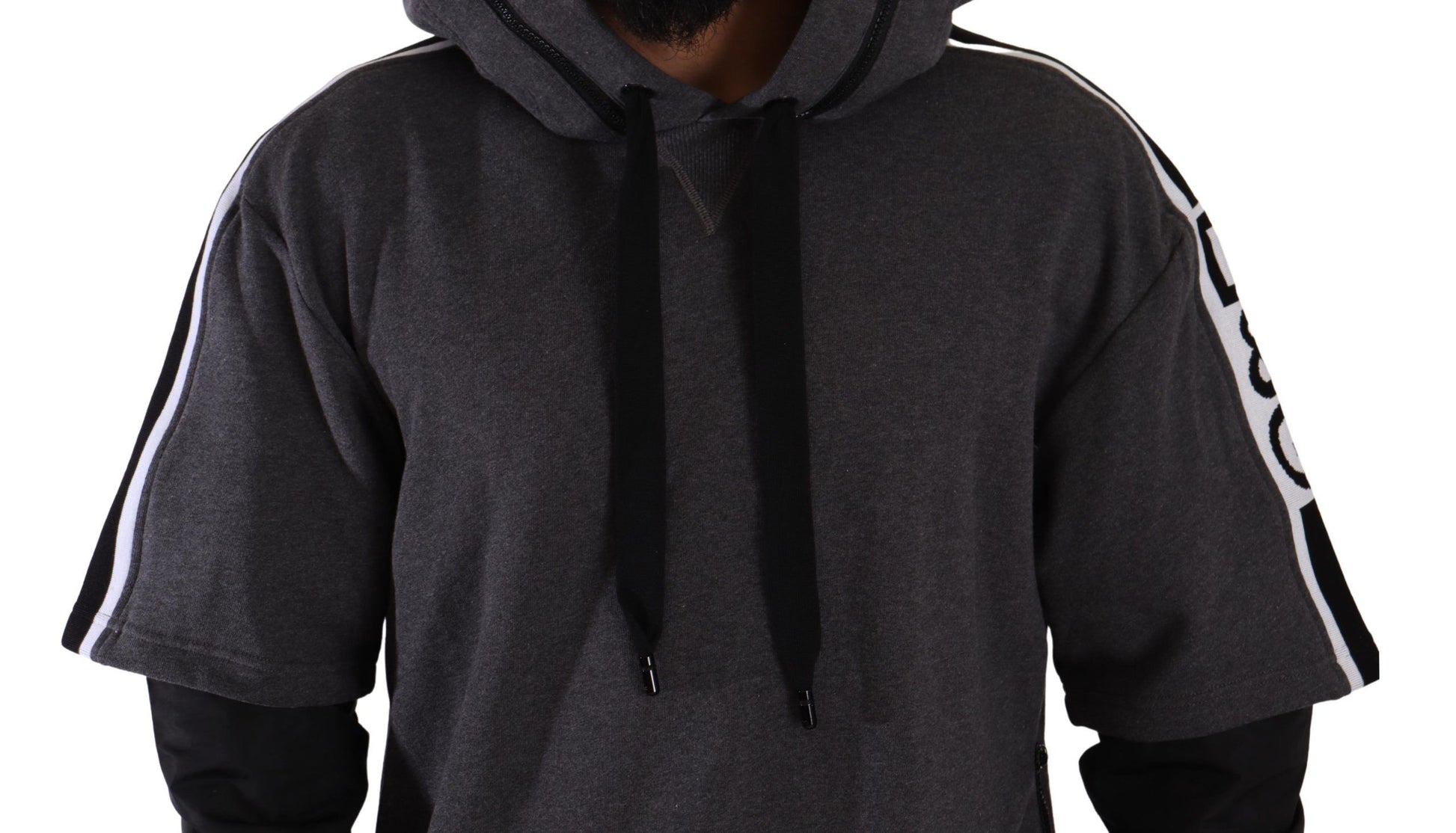 Gray Black Cotton Hooded #DGMILLENNIALS Sweater